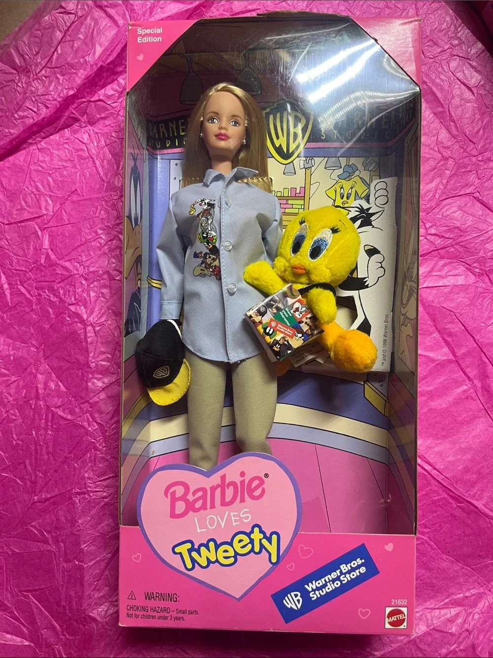1998 Special Edition Barbie Loves Tweety Doll Warner Bros. (Model 21632) NRFB